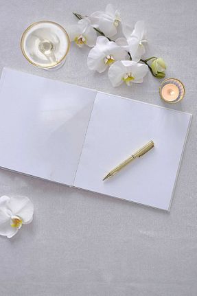 دفتر سفید چرم وگان Pera Wedding - کد 860814818