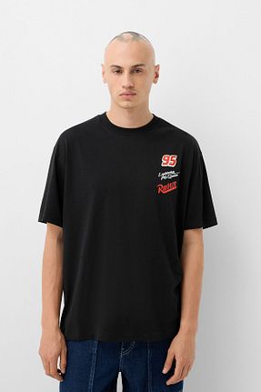 تیشرت مشکی مردانه Relaxed Bershka - کد 861885730