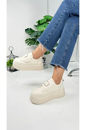 کفش اسنیکر بژ زنانه چرم مصنوعی İmerShoes - کد 824858348