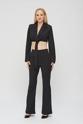 ست بالاتنه و پائین تنه مشکی زنانه بافتنی estewoman - کد 862476963
