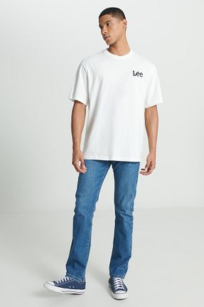 شلوار جین طوسی مردانه پاچه تنگ Lee - کد 837837800