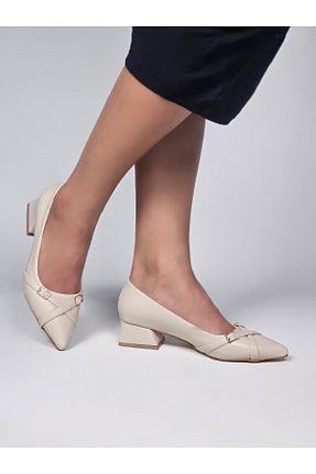 کفش مجلسی بژ زنانه چرم مصنوعی MAST SHOES - کد 861921961
