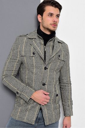 پالتو پشمی طوسی مردانه رگولار Dewberry - کد 35270145