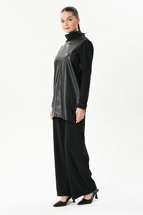 ست بالاتنه و پائین تنه مشکی زنانه بافتنی Jupe - کد 861928918