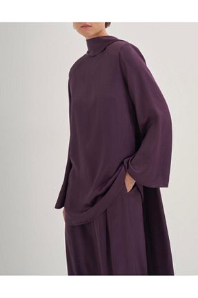 بلوز بنفش زنانه ساده qooq - کد 861928807