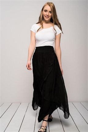 شلوار مشکی زنانه پارچه Bohem Stil - کد 310844149