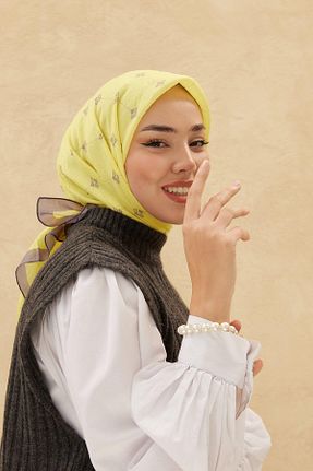 روسری زرد 90 x 90 Silk Home - کد 841660162