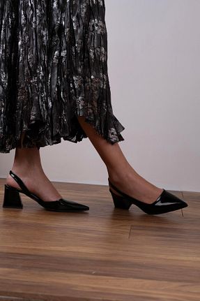 کفش پاشنه بلند کلاسیک مشکی زنانه چرم لاکی sovrana - کد 815840324