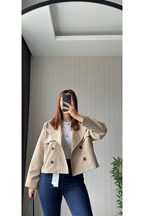 ترنچکت طوسی زنانه پلی استر FASİON - کد 861938776