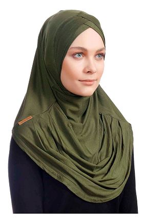 روسری خاکی پنبه ای Ecardin - کد 861951695