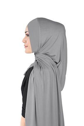 روسری طوسی پلی استر Ecardin - کد 861951113