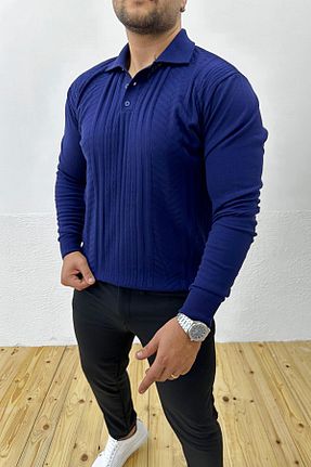 پلیور سرمه ای مردانه طرح دار VİP LOKAL - کد 861543354