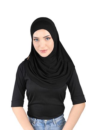 روسری مشکی پنبه ای Ecardin - کد 861951169