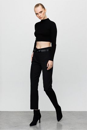 شلوار جین مشکی زنانه پارچه Moda İlgi - کد 861948157