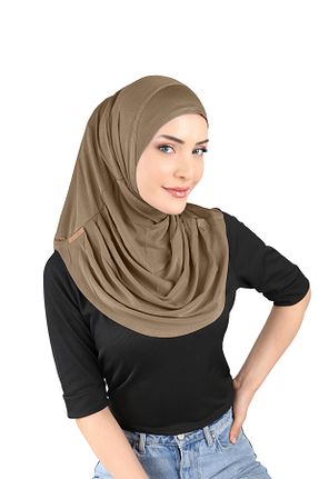 روسری قهوه ای پنبه ای Ecardin - کد 861951702