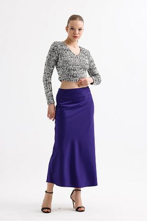 دامن حجاب سرمه ای زنانه کمر کش دار Sense - کد 861949200