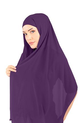 روسری بنفش شیفون Ecardin - کد 861951262