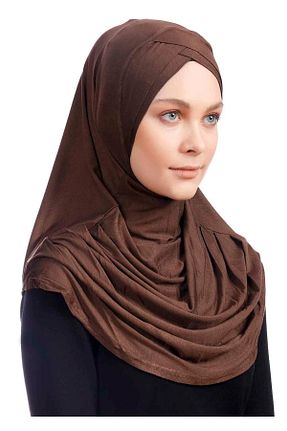 روسری قهوه ای پنبه ای Ecardin - کد 861951194