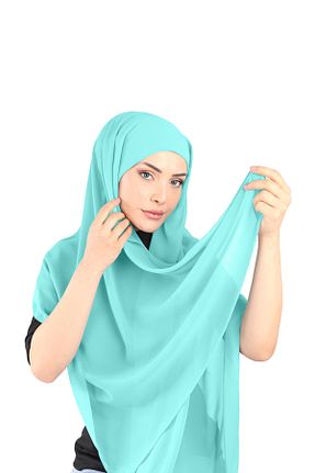 روسری سبز شیفون Ecardin - کد 861951528