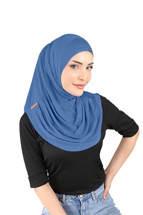 روسری آبی پنبه ای Ecardin - کد 861951481