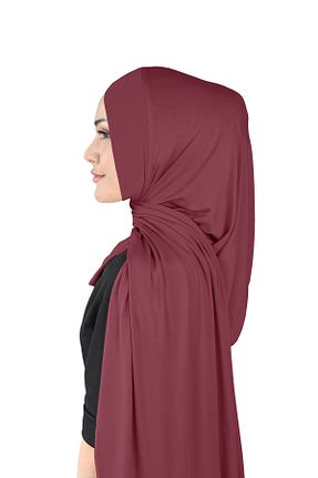 روسری زرشکی پلی استر Ecardin - کد 861951054