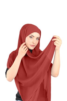 روسری صورتی شیفون Ecardin - کد 861951234