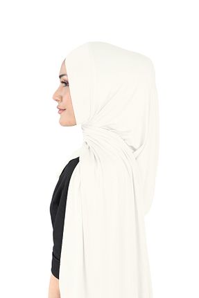 روسری بژ پلی استر Ecardin - کد 861951098