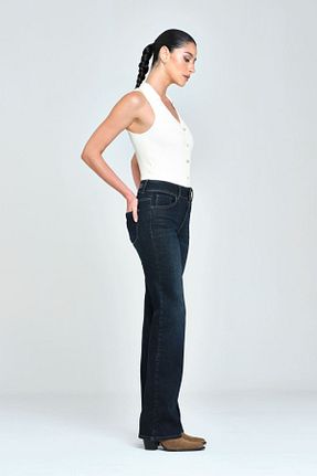 شلوار جین سرمه ای زنانه فاق بلند Pantamo Jeans - کد 861962312