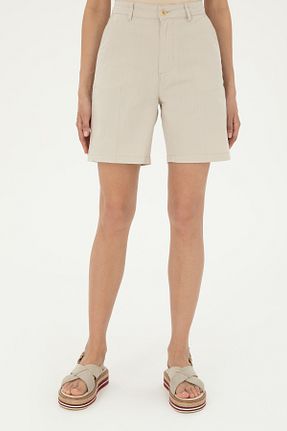 شلوارک و برمودا بژ زنانه کتان U.S. Polo Assn. - کد 834818297