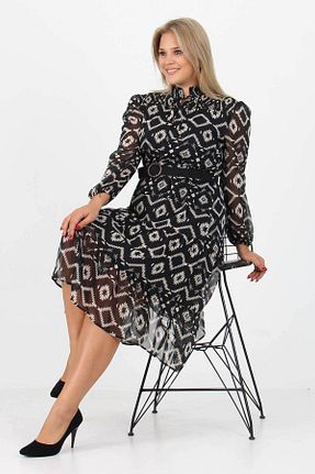 لباس سایز بزرگ مشکی زنانه شیفون dipmoda - کد 856284903