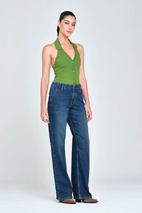 شلوار جین سرمه ای زنانه پاچه ساده Pantamo Jeans - کد 861962316