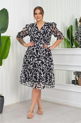 لباس سایز بزرگ مشکی زنانه پارچه dipmoda - کد 861954902