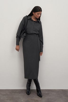 دامن طوسی زنانه بافتنی Mathilda By Çiğdem Bilici - کد 861954637