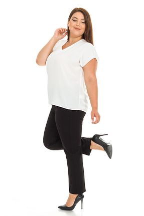 شلوار سایز بزرگ مشکی زنانه بافتنی Miss Öznur - کد 66474262