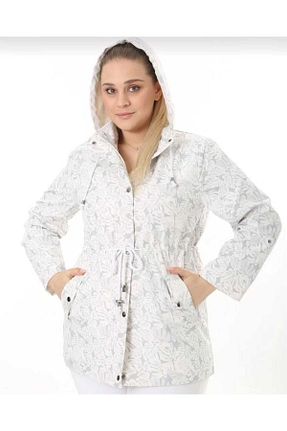 ترنچکت سایز بزرگ سفید زنانه پلی استر CAFCAF - کد 861964011