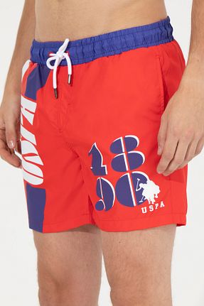 شلوارک ساحلی قرمز مردانه پلی استر U.S. Polo Assn. - کد 435961381