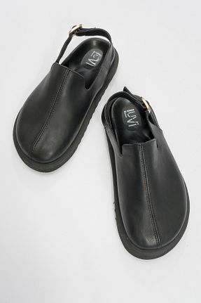 صندل مشکی زنانه پاشنه تخت luvishoes - کد 861969213