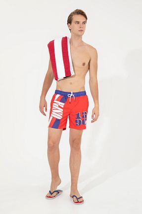شلوارک ساحلی قرمز مردانه پلی استر U.S. Polo Assn. - کد 435961381