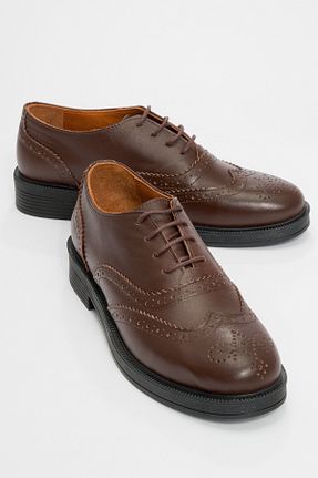 کفش لوفر قهوه ای زنانه چرم خالص luvishoes - کد 861970050