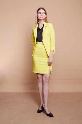 دامن زرد زنانه پنبه ای Jument - کد 645289967