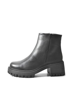بوت / نیم بوت مشکی زنانه چرم خالص Onlo Ayakkabı - کد 862024507