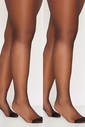 جوراب شلواری سایز بزرگ مشکی زنانه ساده C&CITY - کد 850845874