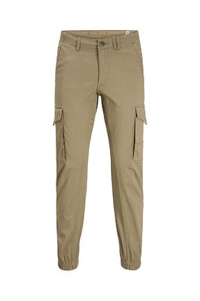 شلوار قهوه ای مردانه پنبه - الاستین Jack & Jones - کد 859865856