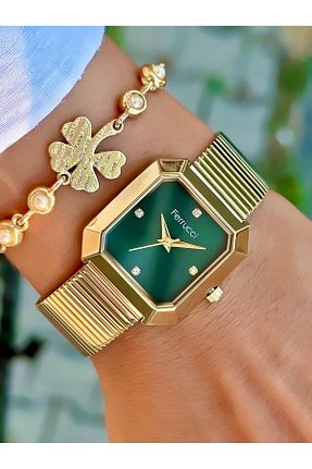 ساعت مچی طلائی زنانه 34 میلی متر Ferrucci - کد 853887773
