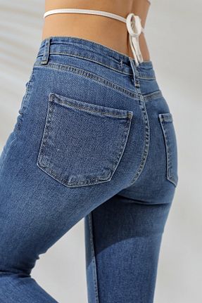 شلوار جین آبی زنانه پاچه اسپانیولی KAGAWA - کد 833307247