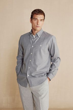 پیراهن طوسی مردانه گشاد BROOKS BROTHERS - کد 862070167