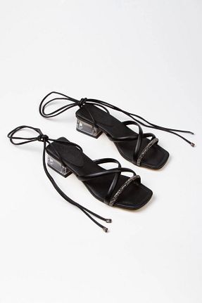 کفش پاشنه بلند کلاسیک مشکی زنانه چرم مصنوعی MFT AYAKKABI - کد 655281511