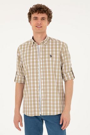 پیراهن خاکی مردانه یقه پیراهنی U.S. Polo Assn. - کد 846420581