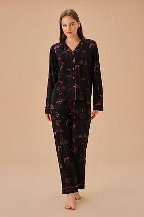ست لباس راحتی مشکی زنانه ساده Suwen - کد 862075306