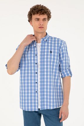 پیراهن آبی مردانه یقه پیراهنی U.S. Polo Assn. - کد 846420328